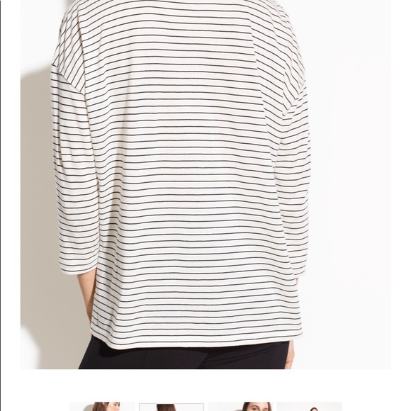 VINCE- Pencil stripe long sleeve Pima cotton shirt - Picture 4 of 5
